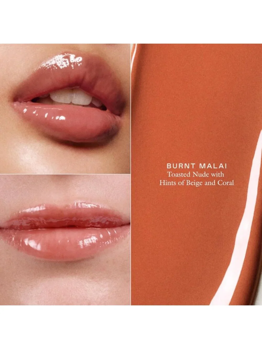 Moisturizing Tinted Lip Balm & Gloss for Women - Burnt Malai Shade, Hydrating